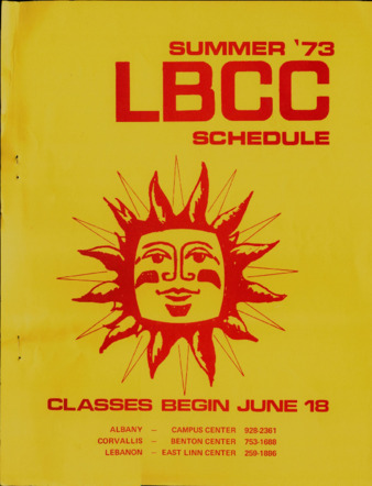 Summer Term 1973 Class Schedule thumbnail