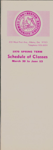 Spring Term 1970 Schedule of Classes thumbnail
