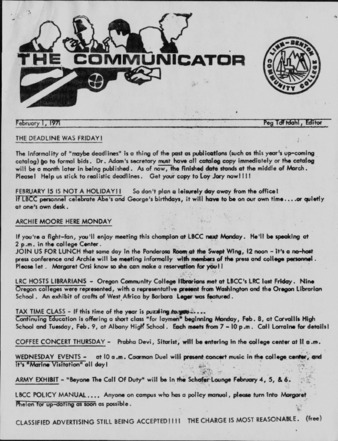 Communicator - Feb. 1, 1971 thumbnail