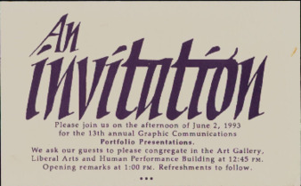 13th Annual Graphic Communications Portfolio Presentations Invitation Miniatura