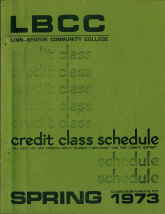 Spring Term 1973 Credit Class Schedule Miniatura