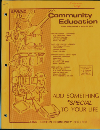 Spring Term 1975 Community Education Class Schedule Miniatura