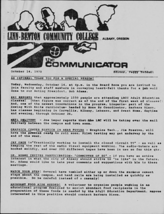Communicator - Oct. 14, 1970 thumbnail