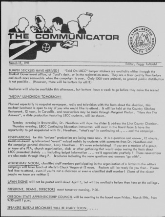 Communicator - Mar. 15, 1971 thumbnail