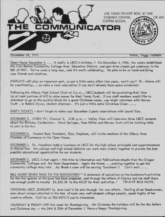 Communicator - Nov. 24, 1970 thumbnail