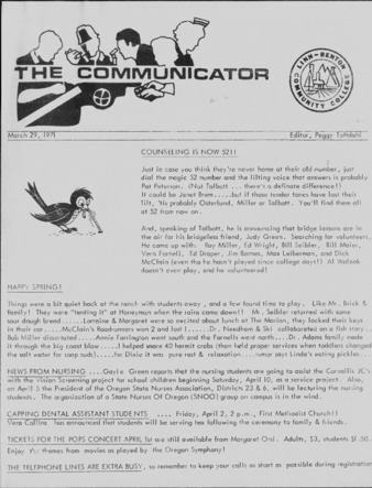 Communicator - Mar. 29, 1971 thumbnail