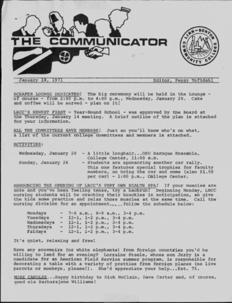 Communicator - Jan. 18, 1971 thumbnail