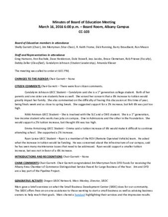 Board of Education Minutes 3-16-16 Miniatura