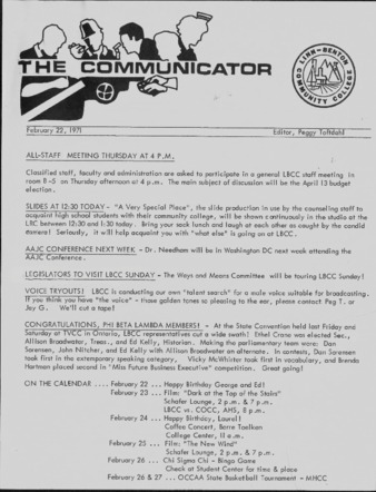 Communicator - Feb. 22, 1971 la vignette