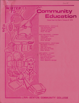 Winter Term 1975 Community Education Class Schedule thumbnail