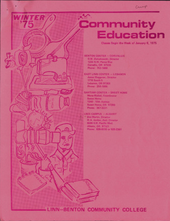 Winter Term 1975 Community Education Class Schedule miniatura