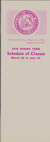 Spring Term 1970 Schedule of Classes 缩图