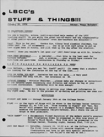 Things & Stuff - Jan. 20, 1970 la vignette