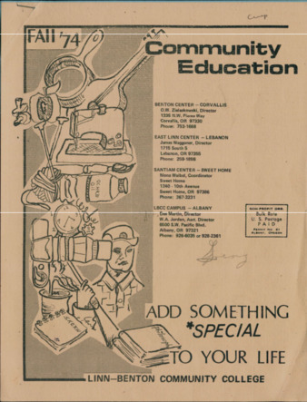 Fall Term 1974 Community Education Class Schedule miniatura