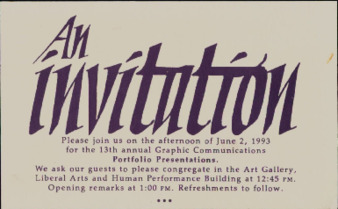 13th Annual Graphic Communications Portfolio Presentations Invitation thumbnail