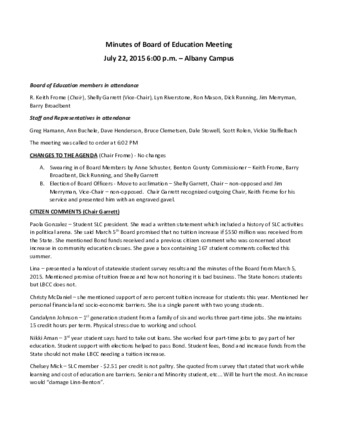 Board of Education Minutes 7-22-15 Miniatura