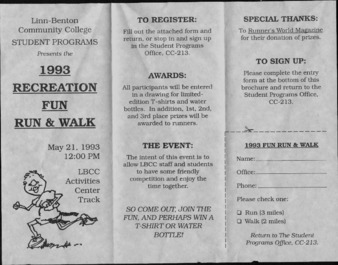 1993 Recreation Fun Run & Walk Ad miniatura