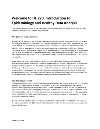HE 220  - Intro: Epidemiology/Health Data Analysis Textbook Miniatura