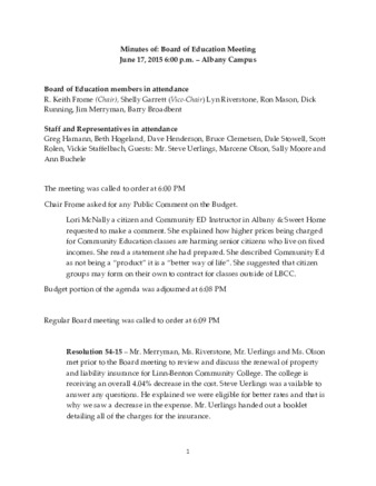 Board of Education Minutes 6-17-15 thumbnail